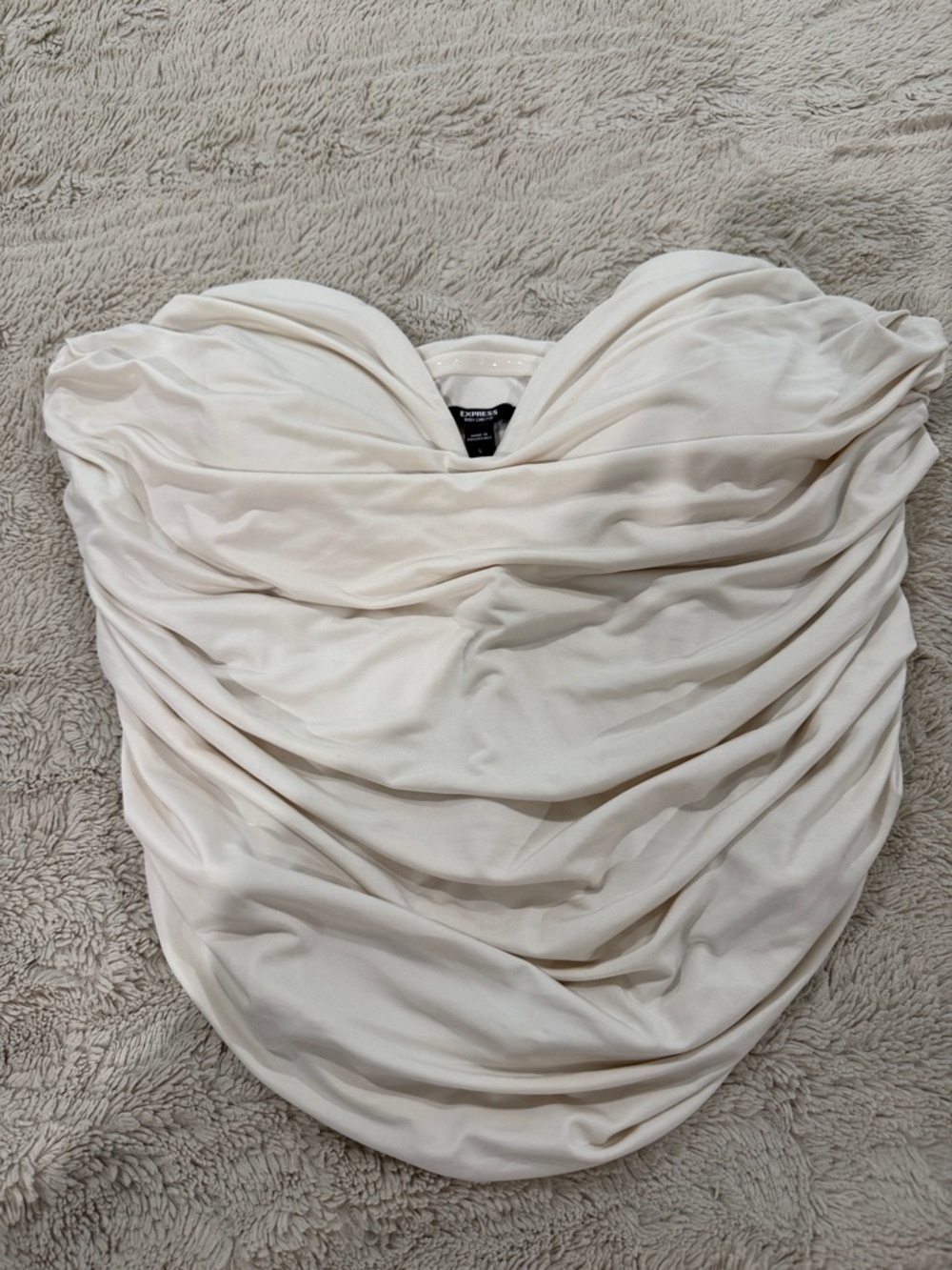 EXPRESS Body contour collection STRAPLESS Ruched Light Gray